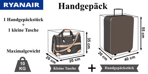 Ryanair Handgepäck - Maße und Handgepäckbestimmungen
