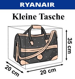 Ryanair Handgepäck 35cm x 20cm x 20cm